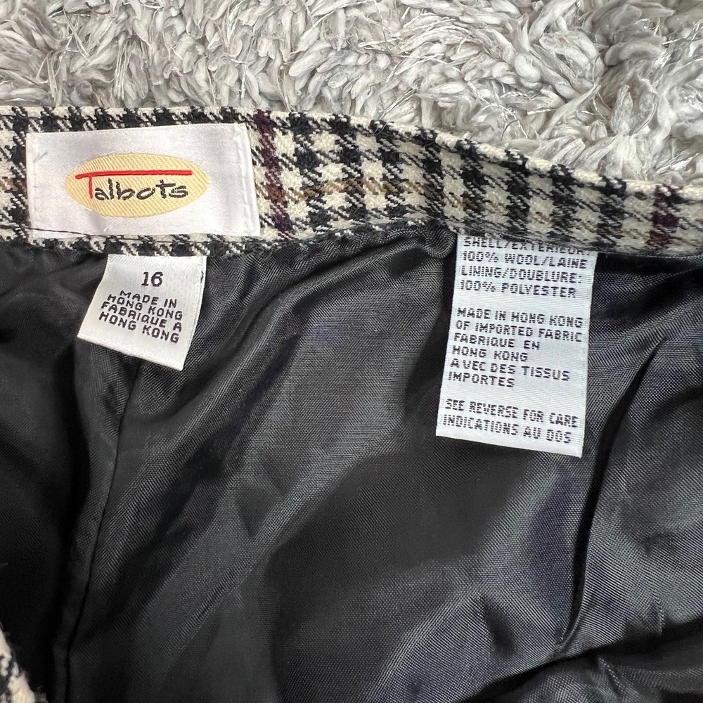 Vintage Talbots Pants Womens 16 Houndstooth Lined Wool Pleated - Picture 5 of 10
